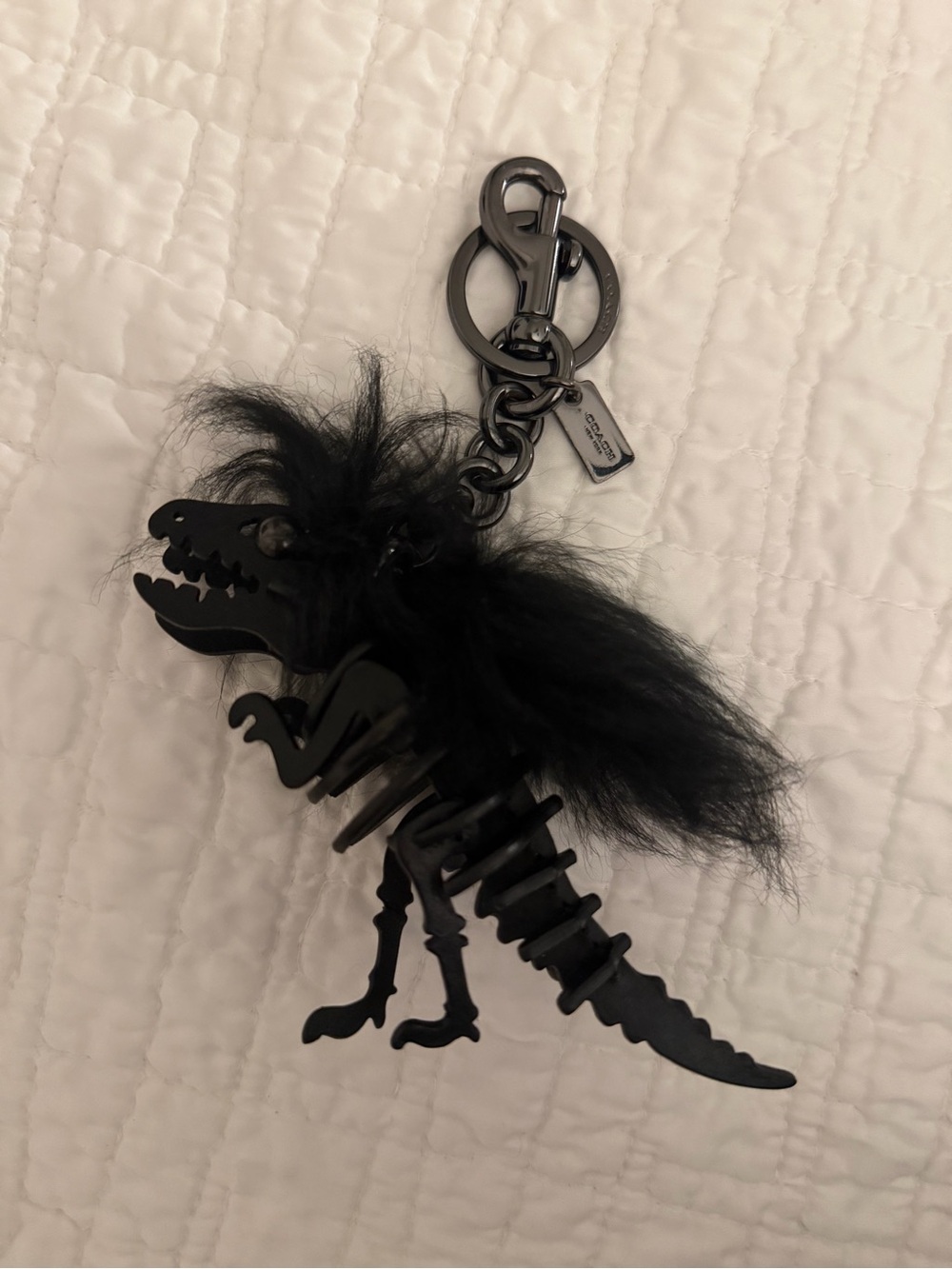 Coach Black Leather Mohawk Rexy Bag Charm